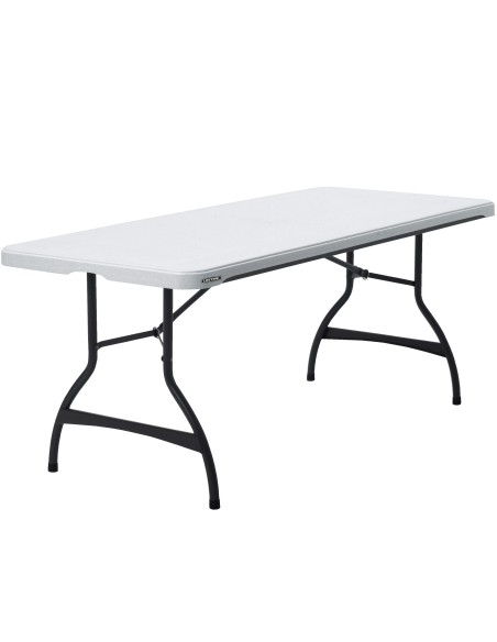 Lifetime Mesa rectangular apilable patas abatibles blanca 182x76x74 cm