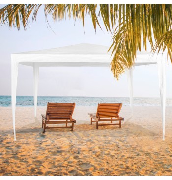 Cenador desmontable de jardín 300x300x250 cm blanco 2