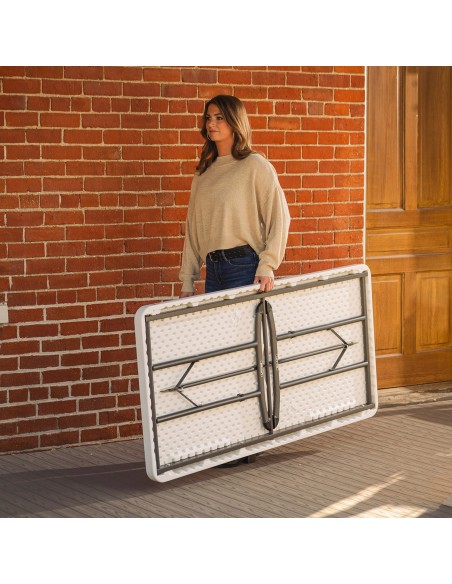 Lifetime Mesa rectangular plegable y apilable blanca 152x76 cm