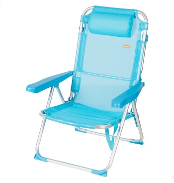 Aktive Silla playa alta multiposición 48x60x90 cm azul