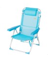 Aktive Silla playa alta multiposición 48x60x90 cm azul