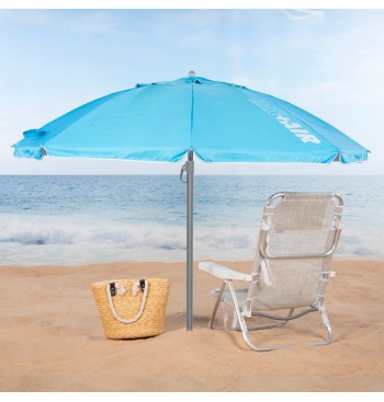 Sombrilla playa antiviento 8 varillas 200 cm azul 2