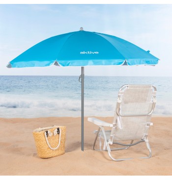 Sombrilla playa 8 varillas 180 cm azul 2