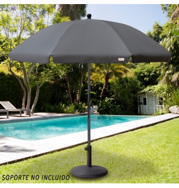 Sombrilla jardín inclinable 240 cm UV30 gris 2