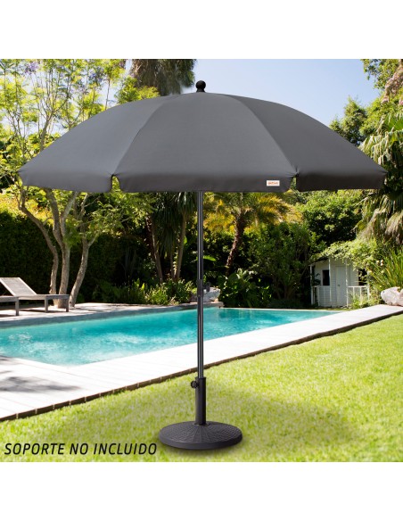 Sombrilla jardín inclinable 240 cm UV30 gris