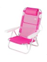 Silla playa baja multiposición 48x46x84 cm fucsia