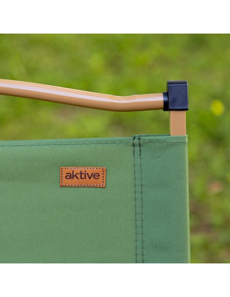 Silla plegable baja glamping verde acero