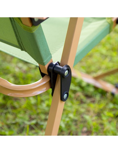 Silla plegable baja glamping verde acero