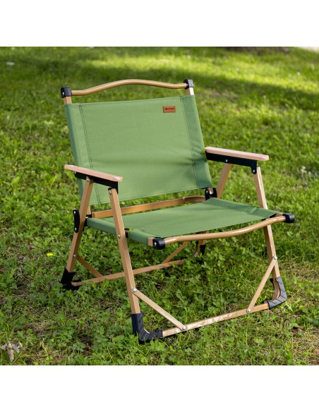 Silla plegable baja glamping verde acero