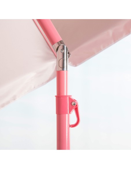 Sombrilla de playa inclinable rosa D220 cm con protección UV50