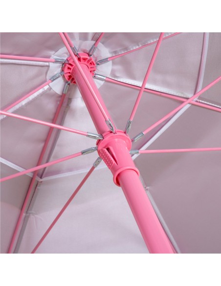 Sombrilla de playa inclinable rosa D220 cm con protección UV50