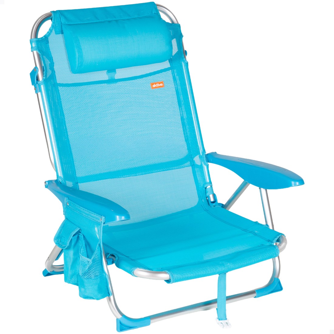 Silla playa baja xl multiposición 51x45x76 cm azul