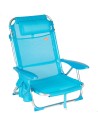 Silla de playa baja plegable y multiposición 51x45x76 cm azul