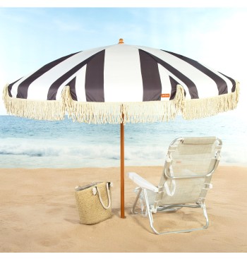 Sombrilla de playa 8 varillas 200 cm estampado negro y... 2