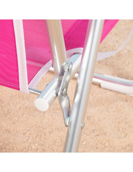 Pack 2 sillas playa fijas 44x40x72 cm fucsia con asa