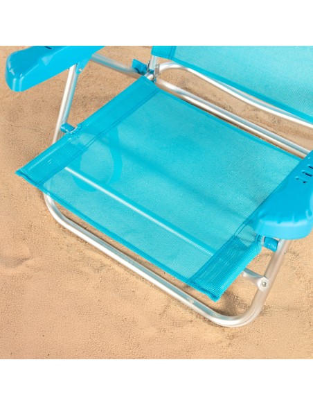 Pack de 2 sillas playa baja multiposición 47x49x82 cm azul