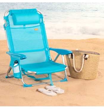 Pack de 2 sillas de playa baja multiposición 51x45x76 cm... 2
