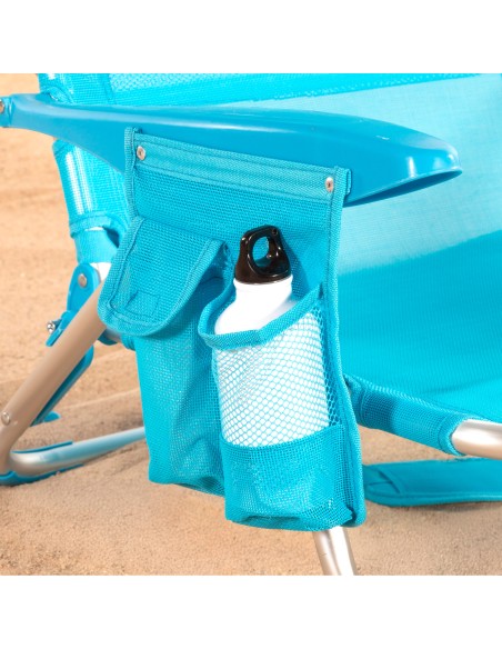 Pack de 2 sillas de playa baja multiposición 51x45x76 cm azul