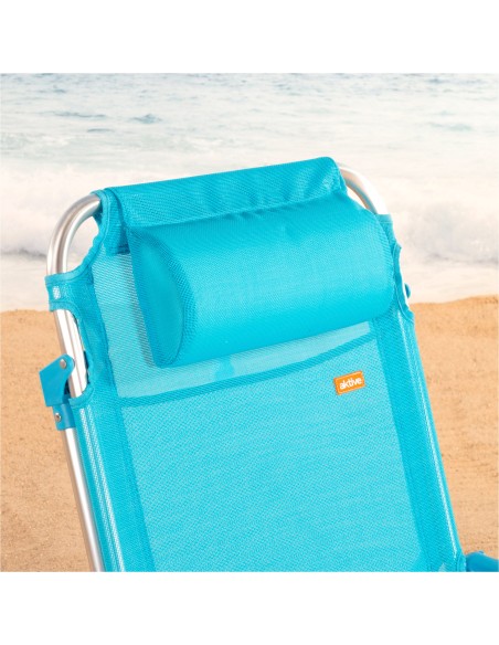 Pack de 2 sillas de playa baja multiposición 51x45x76 cm azul