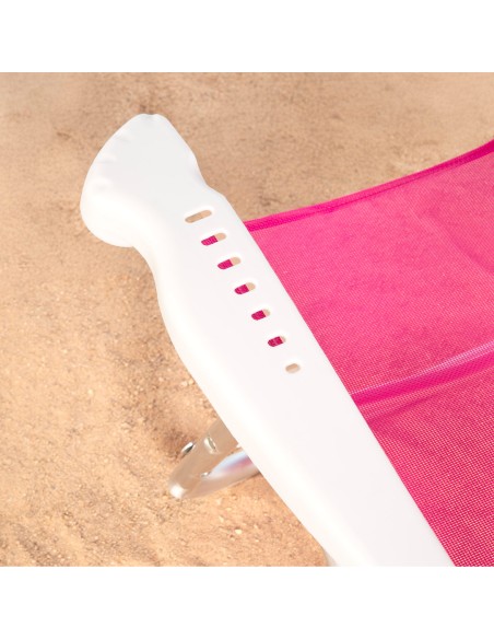 Pack de 2 sillas playa baja multiposición 47x49x82 cm fucsia
