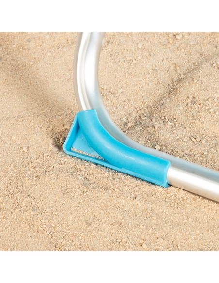 Pack de 2 sillas playa altas multiposición 48x60x90 cm azul