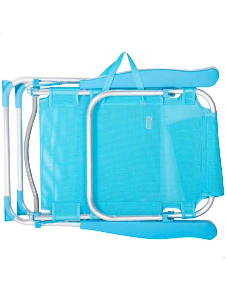 Pack de 2 sillas playa altas multiposición 48x60x90 cm azul