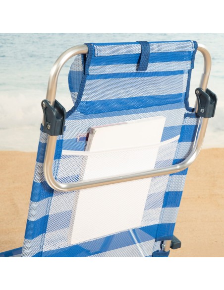 Pack de 2 sillas playa baja multiposición 47x49x82 cm marinera