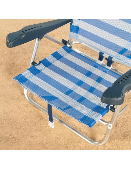 Pack de 2 sillas playa baja multiposición 47x49x82 cm marinera