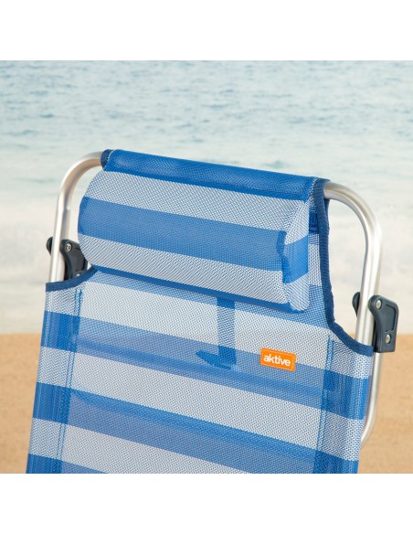 Pack de 2 sillas playa baja multiposición 47x49x82 cm marinera