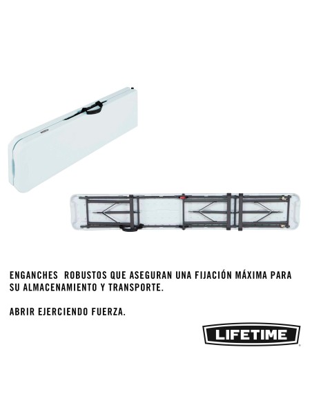Lifetime Banco plegable tipo maletín 183x29x42 cm