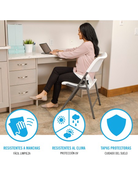 Lifetime Pack 4 sillas plegables blancas