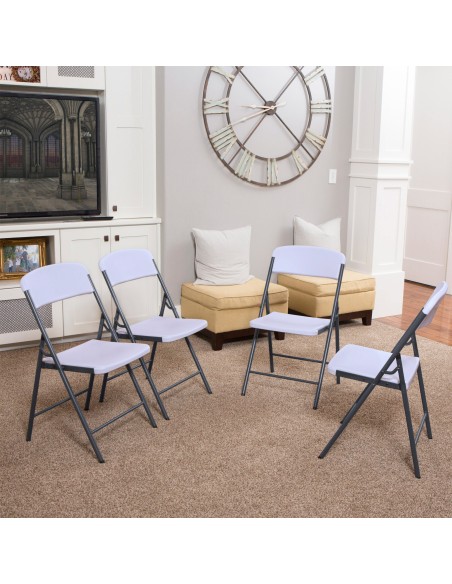 Lifetime Silla plegable blanca ultrarresistente 48x50,5x84,5 cm