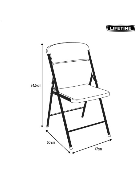 Lifetime Silla plegable ultrarresistente blanca 47x50x84,5 cm