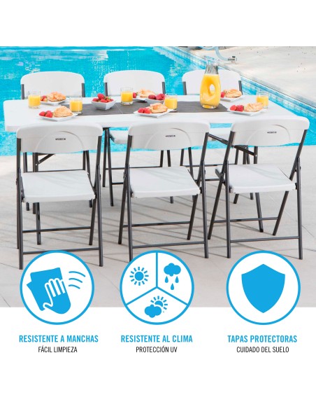 Lifetime Silla plegable ultrarresistente blanca 47x50x84,5 cm