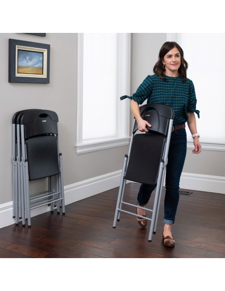 Lifetime Silla plegable Essential negra 48,5x50x84 cm