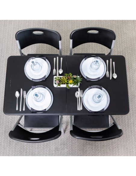 Lifetime Silla plegable Essential negra 48,5x50x84 cm