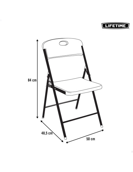 Lifetime Silla plegable Essential negra 48,5x50x84 cm
