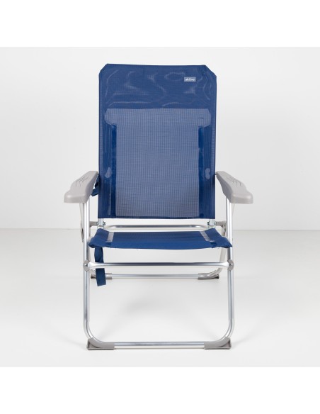 Pack 2 sillas playa multiposición azul marino 47x60x94 cm