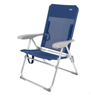 Pack 2 sillas playa multiposición azul marino 47x60x94 cm 2