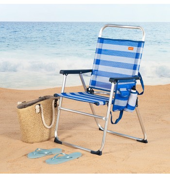 Pack 2 sillas playa plegables 48x50x88 cm rayas marineras 2