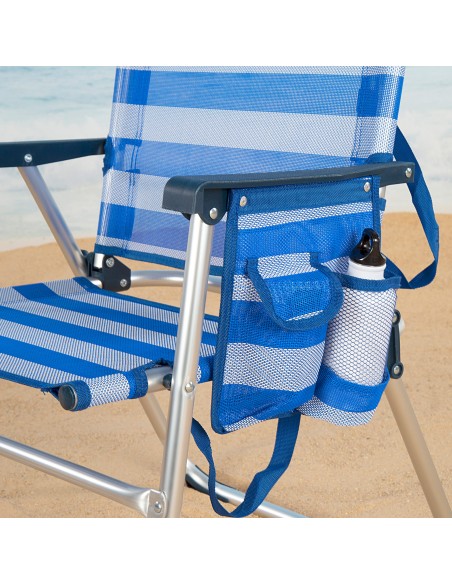 Pack 2 sillas playa plegables 48x50x88 cm rayas marineras