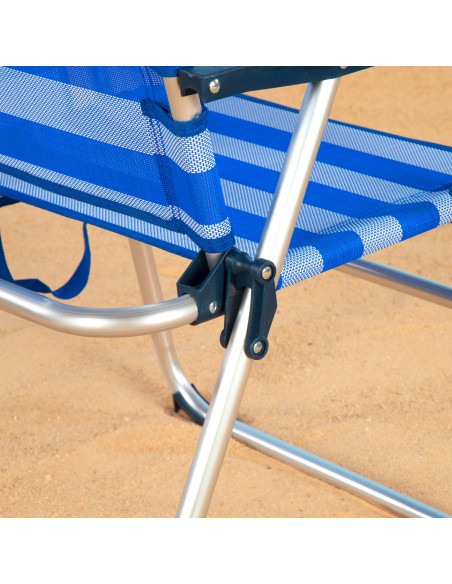 Pack 2 sillas playa plegables 48x50x88 cm rayas marineras