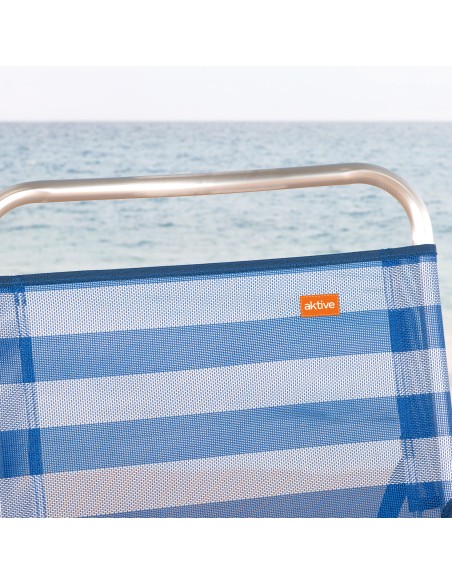 Pack 2 sillas playa plegables 48x50x88 cm rayas marineras