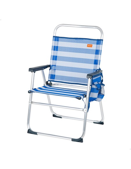 Pack 2 sillas playa plegables 48x50x88 cm rayas marineras