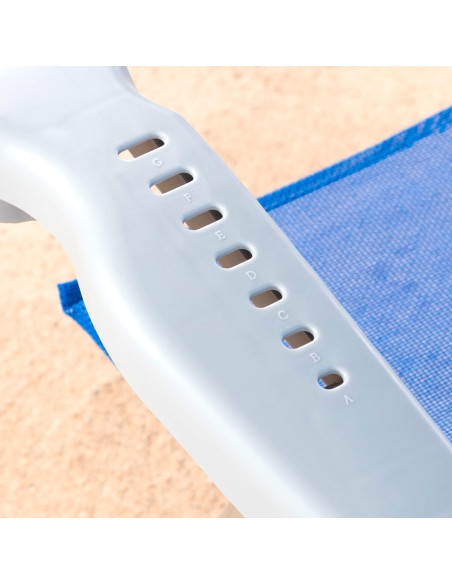 Silla playa baja multiposición 47x49x82 cm azul