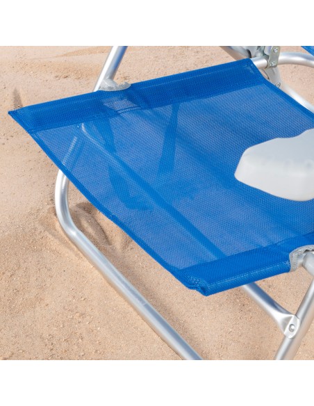 Silla playa baja multiposición 47x49x82 cm azul