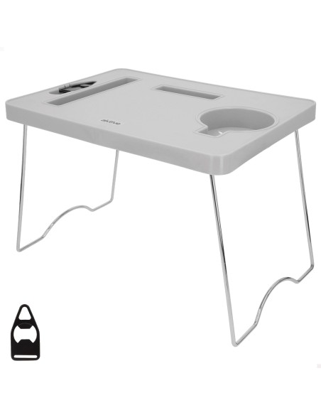 Mesa de playa plegable con posavasos
