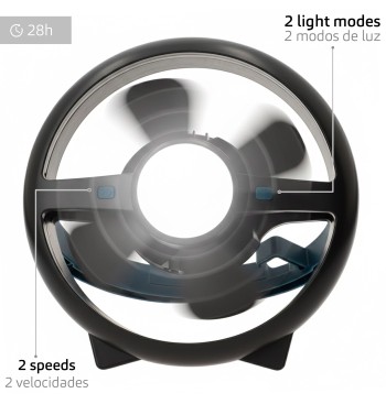 Lámpara camping LED 3 en 1 USB con ventilador 100 lúmenes 2