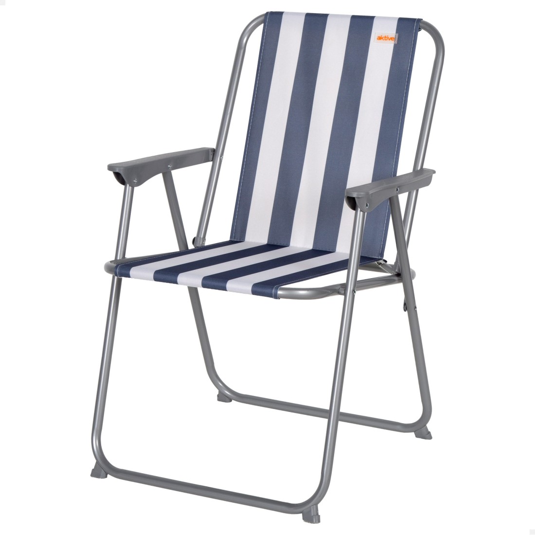 Silla playa alta fija plegable 45x42x75 cm marinera
