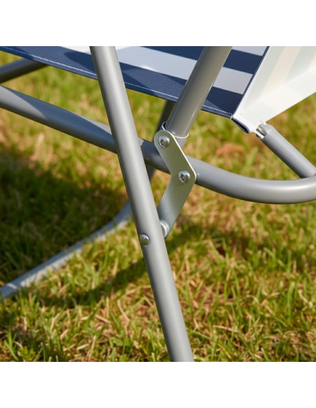 Silla playa alta fija plegable 45x42x75 cm marinera